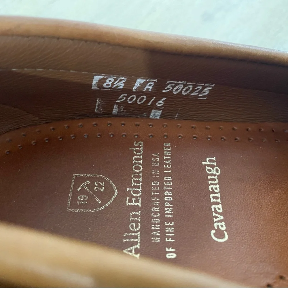 Allen Edmonds Cavanaugh Slip On Dress Penny Loafer Calfskin Leather Men Sz 8.5 A